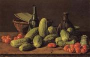 Luis Menendez Still Life with Cucumbers and Tomatoes oil painting